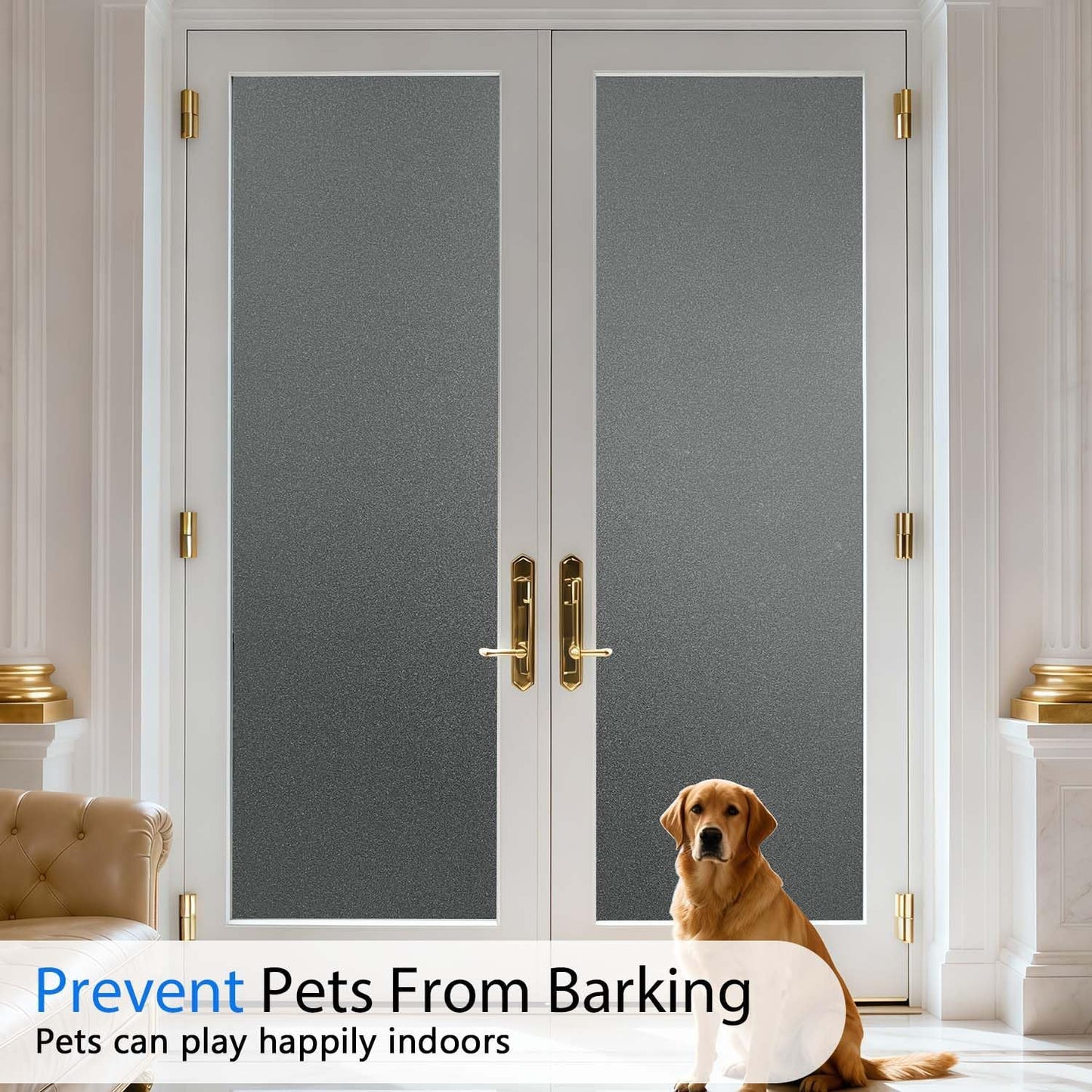 Frosted Window Film, Removable Glass Door Privacy Film, Suitable for Bathrooms, Offices, Static Cling Decorative Film, Reusable Window Stickers (Pure, 17.5X78.7 Inch)