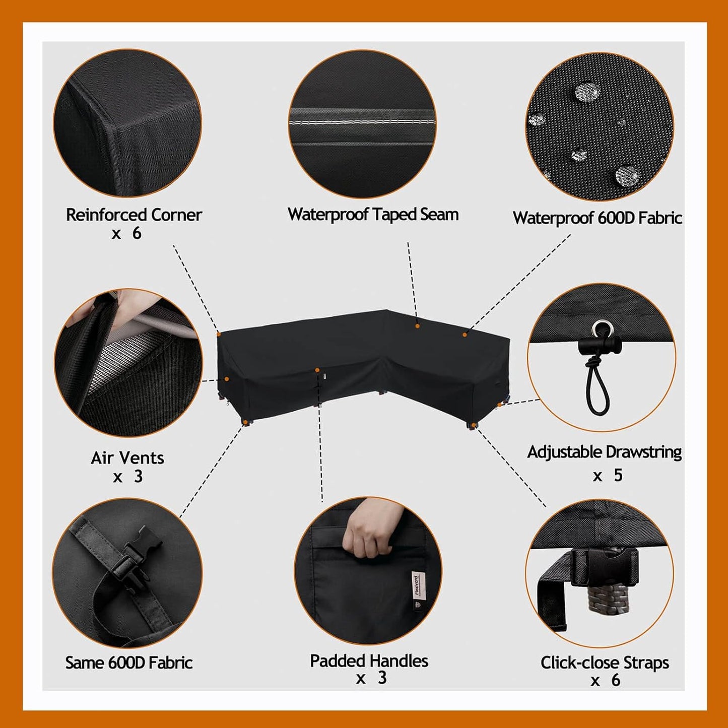 Patio Deck Box Cover, 63x30 Inch Fire Pit Covers with Straps and Handles, Waterproof Heavy Duty Outdoor Furniture Winter Cover for Keter, Suncast, Lifetime Container