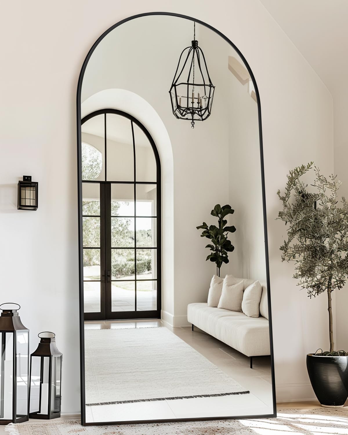 Full Length Mirror with Stand, 71"x28" Arched Full Body Large Stand Up Aluminum Frame Floor Standing Mirror, Freestanding Hanging Leaning Mounted for Bedroom Living Room Entryway Gold