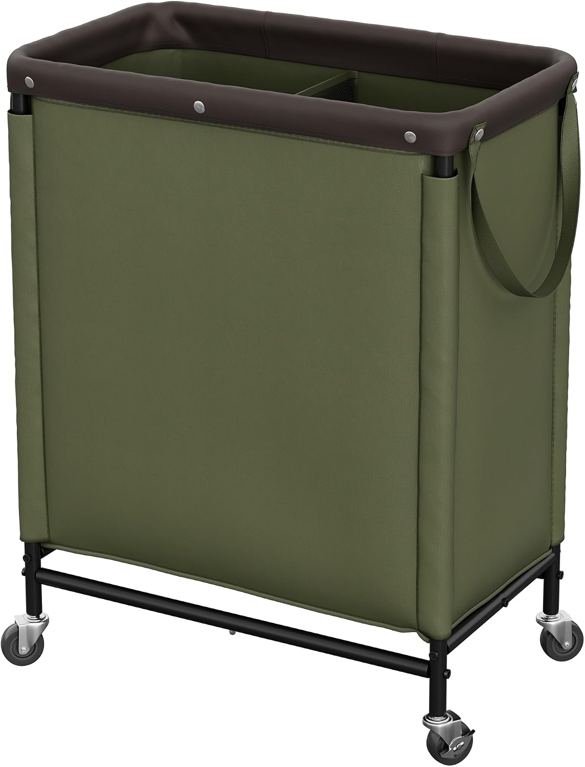 StorageWorks 3 Section Laundry Hamper, Rolling Laundry Cart with Wheels and Handles, Laundry Room Double Sorter for Organizer and Storage, 31.7 Gal(120L), Beige