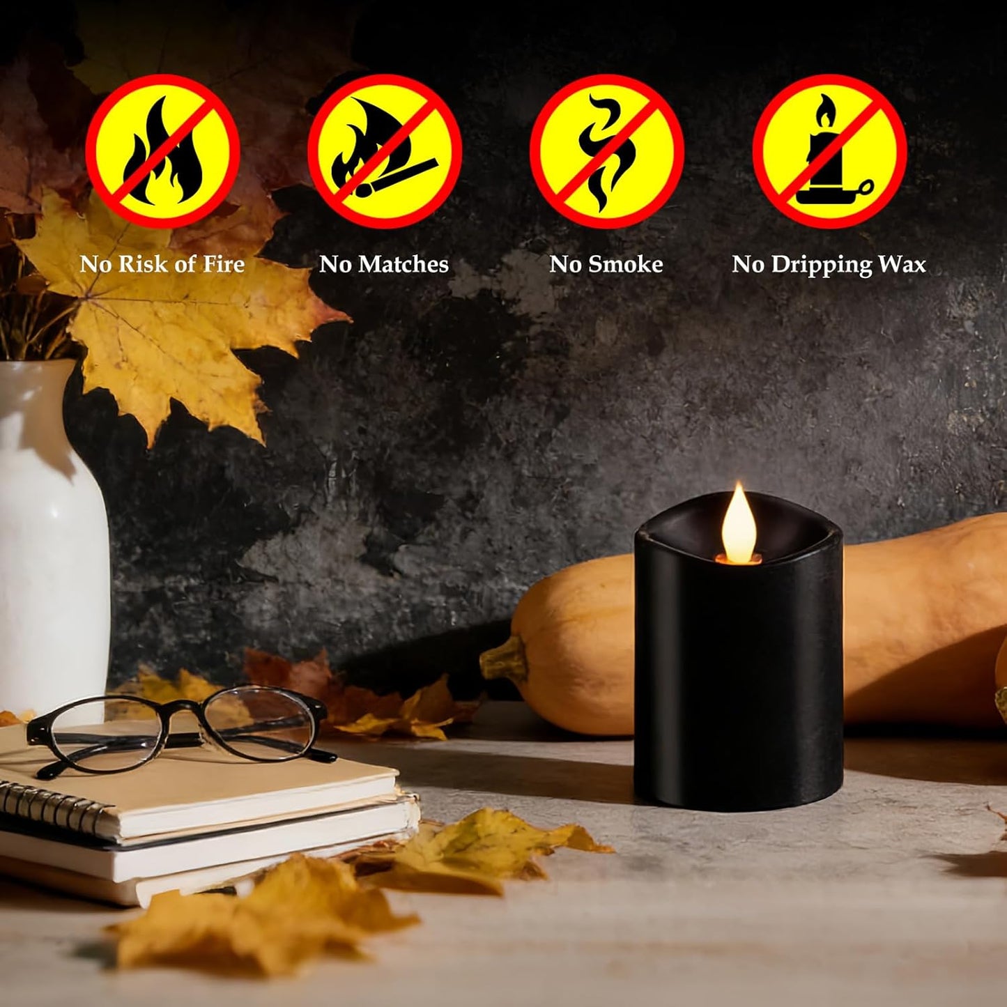 3"x4" Flickering Flameless Battery Candles with Timer, White Realistic LED Pillar Candles, Set of 2 Large Remote-Operated Candles for Home Indoor/Outdoor & Holiday Decor