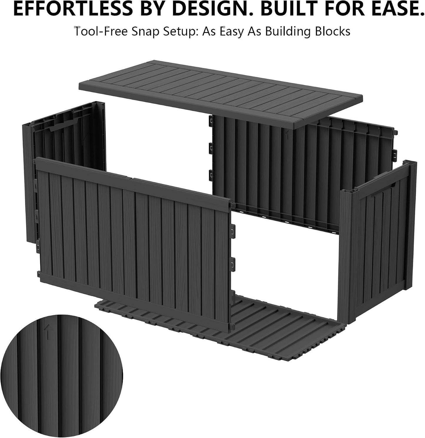 Outdoor Storage Box, 320 Gallon Waterproof Deck Box [Upgraded 3.0], Dual Gas-Spring Ultimate Resin Organizer for King Cushions, Heavy-Duty Lockable Estate Storage Bench, Backyard BBQ, Black