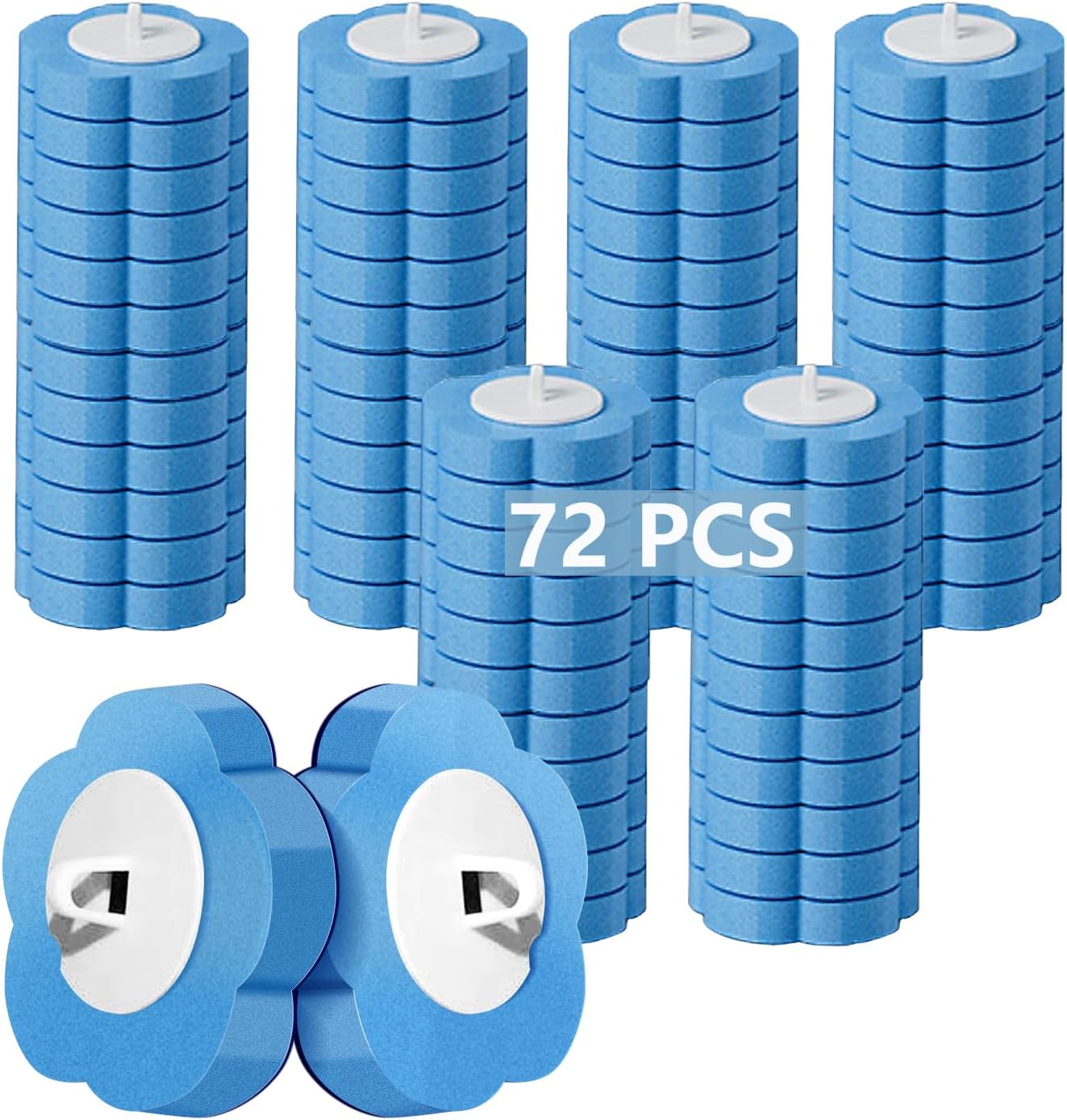 2 Pack Disposable Toilet Brush and Holder Set,Extended Handle with 48 Cleaner Refills Toilet Brush for Toilet Bowl Cleaners,Bathroom Cleaning, Bathtub - Blue (Ocean Fresh Scent)