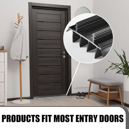 Pushglossy 1 Pcs Replacement Door Bottom with Vinyl Fins 36" Long 1 3/4" Wide Threshold Seal Bottom of Door Weatherstrip Kerf Weather Stripping for 7/8" Between Barbs (White)