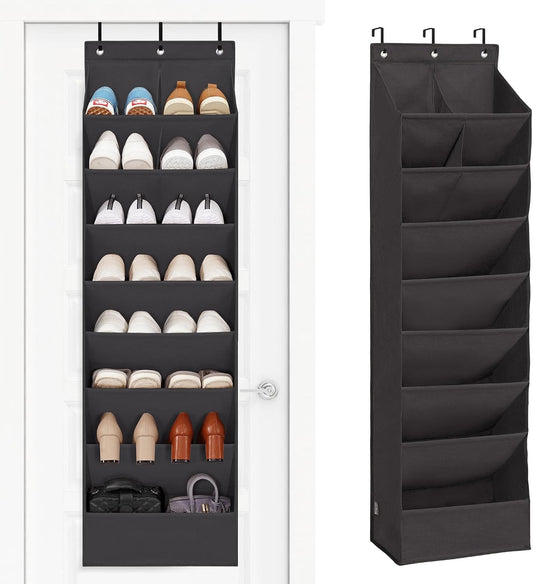 STORAGE MANIAC Over the Door Shoe Organizer Heavy-Duty Large Deep Pocket Hanging Shoe Organizer Shoe Rack Door Closet Shoe Organizer for Wall, Dorm & Narrow Door Storage Shoe Holder Oat Beige, 1 Pack