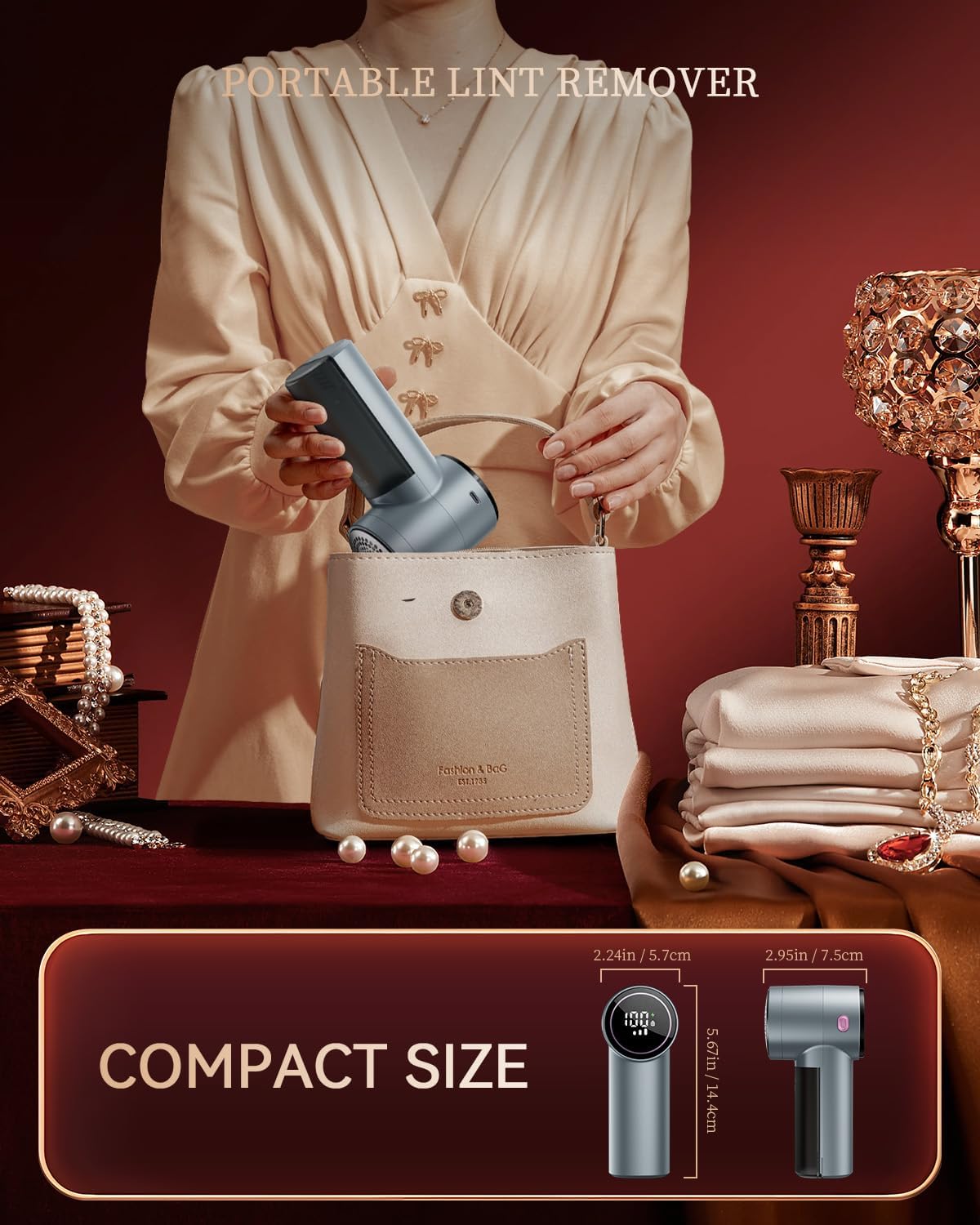 Fabric Shaver, Rechargeable Lint Shaver with Digital Display, 3-Speeds Sweater Shaver with 6-Leaf Blades, Electric Portable Lint Remover to Remove Pilling for Clothes, Furniture, Couch, Blanket