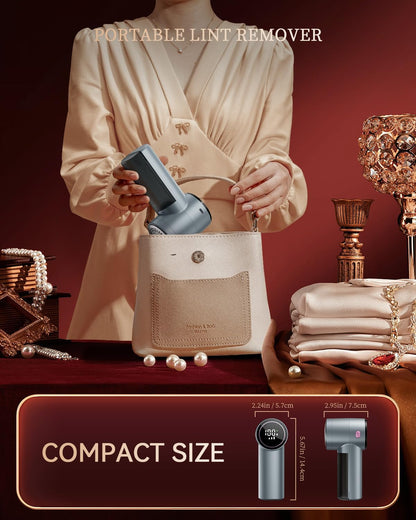 Fabric Shaver, Rechargeable Lint Shaver with Digital Display, 3-Speeds Sweater Shaver with 6-Leaf Blades, Electric Portable Lint Remover to Remove Pilling for Clothes, Furniture, Couch, Blanket