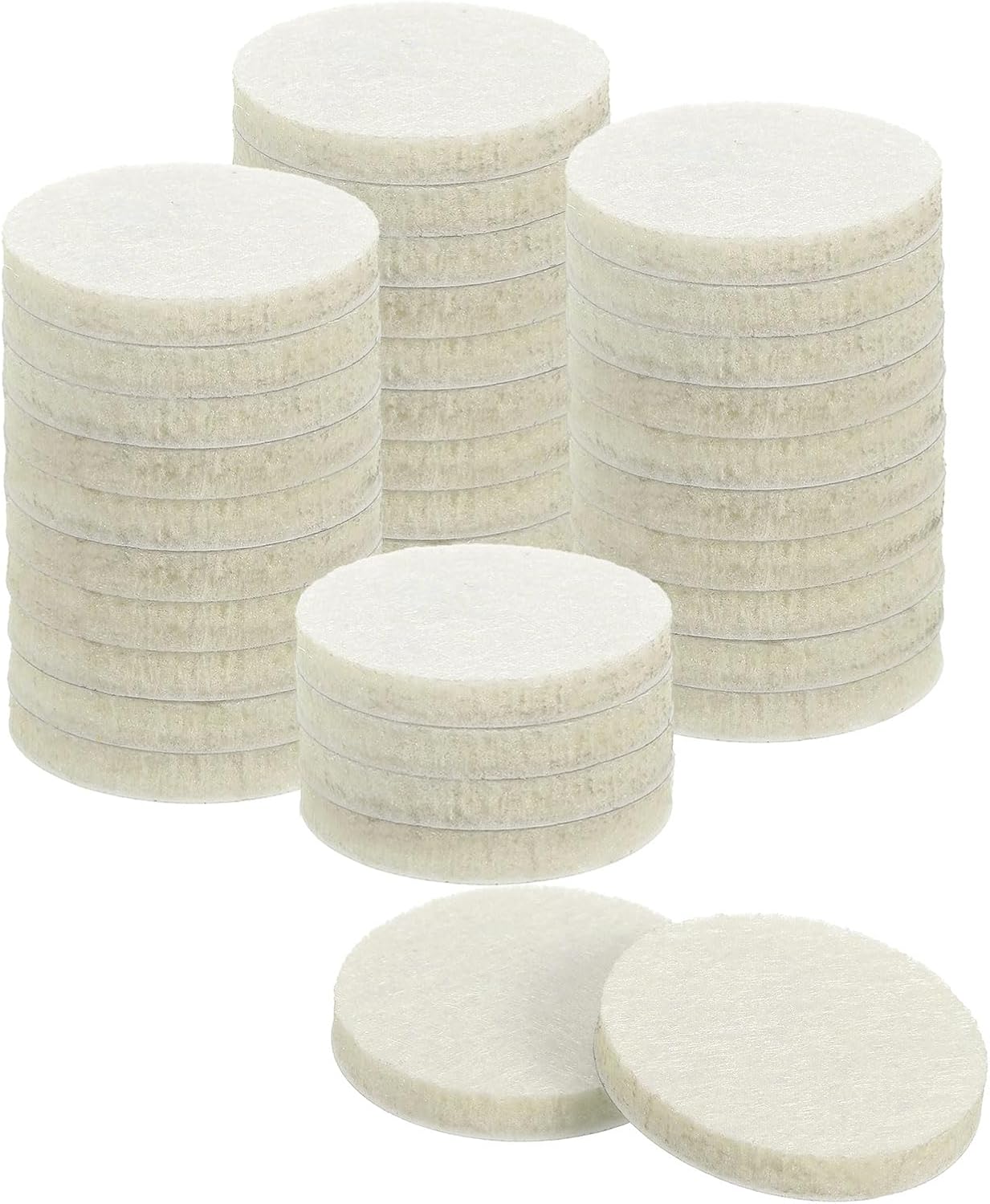 uxcell Furniture Pads, 50Pcs 1.25" - Round Self Adhesive Felt Furniture Pads, Floor Protectors for Furniture Feet Chairs Legs Hardwood Floors (Beige)