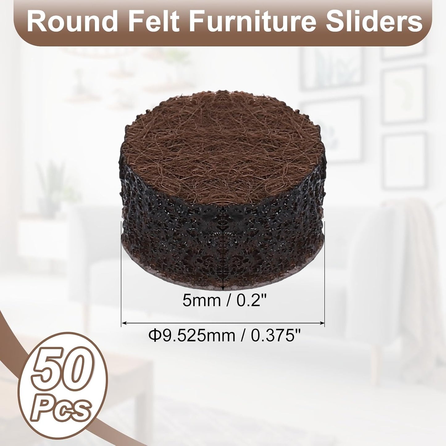 uxcell Furniture Pads, 24Pcs 1.25" - Round Self Adhesive Felt Furniture Pads, Floor Protectors for Furniture Feet Chairs Legs Hardwood Floors (Brown)