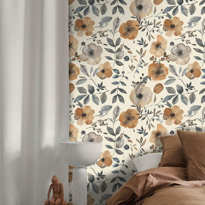 Floral Peel and Stick Wallpaper, 17.71" x 118.1" - Removable, Waterproof, Decorative Vinyl Wallpaper for Bedroom, Living Room