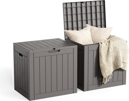 320 Gallon Outdoor Storage Box,Large Waterproof UV Resistant Deck Box,Lockable Storage Container for Patio Furniture Cushions Garden Tools and Pool Accessories(Black)