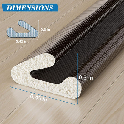 V-Shaped Thin Weather Stripping Door Seal, 19.7FT Small Draft Stopper for Doors, Foam Door Gap Filler, Insulation Winter, Soundproof,Noise-Reducing, Light-Blocking, Weatherproof Tape for Doors