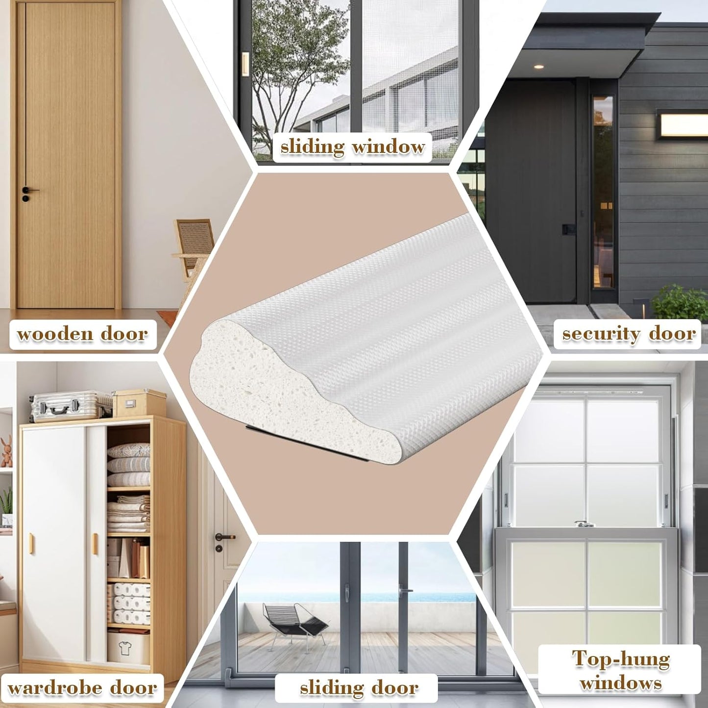 16.4 Ft Weather Stripping Door Seal Strip,Self-Adhesive Foam Weather Strip for Window Door Insulation,Soundproofing Weatherstripping for Windows Gap Filler,Wedge Window Sealer Tape for Winter,Black