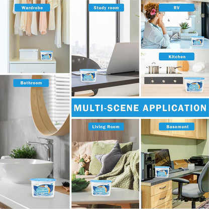 3-Pack Moisture Absorber, 9.8 oz (277g), Traps Moisture & Humidity, Portable Dehumidifier for Closets, Bathrooms, Toilets, Study Rooms, RVs, Basements
