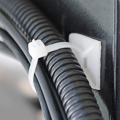 XHF 100 PCS 3/4" Black Self Adhesive Cable Zip Tie Mounts Wire Cable Clips Holders Management Anchors Organizer Holders Squares(HS-101S)