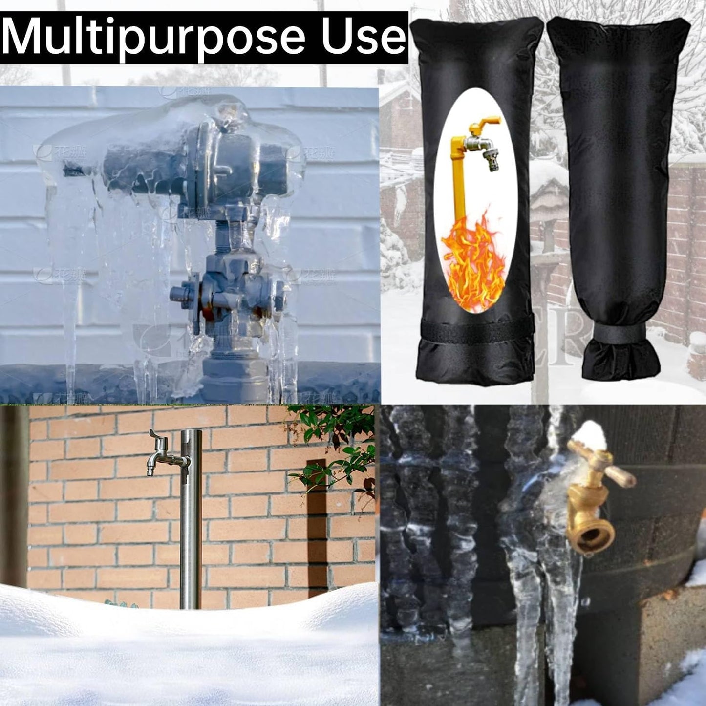 Outdoor Faucet Covers for Winter, 28"x15" Outdoor Faucet Vovers for Winter Freeze Protection, Outdoor Tap Cover, Long Reusable Spigot Cover, Waterproof for Protection Anti-Rust