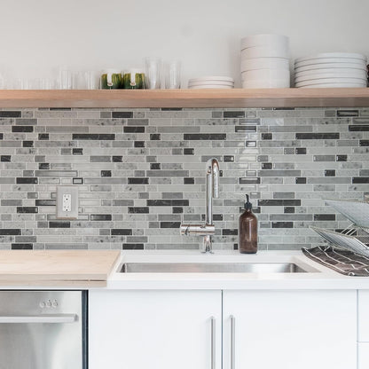 Art3d 10-Sheet Heavy-Duty Peel and Stick Backsplash, Waterproof Wall Tiles Stick on Kitchen Backsplash Living Space, Beige & White