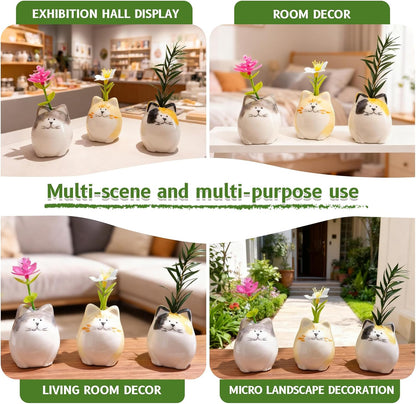 MOUGIGI Cute Blue House Ceramic Bud Vase Set of 3 - Handmade Miniature Vase with Star Roof for Dried Flowers, Chic Japandi Style Decor for Entryway, Dining,Coffee Table - Ideal Small Gift for Home