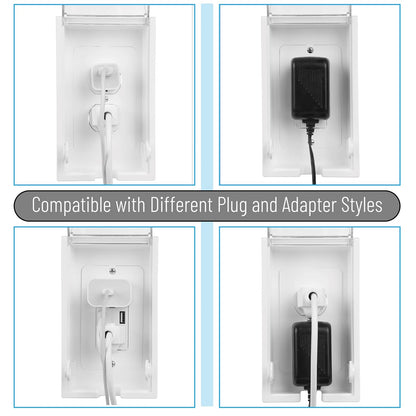 Bates- Baby Safety Outlet Cover Box, Clear Door, Baby Proof Outlet Covers, Plug Covers for Electrical Outlets