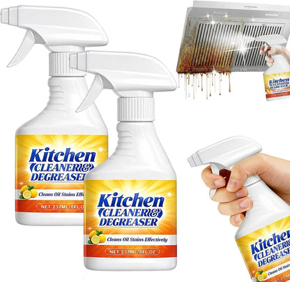 Kitchen Heavy Oil Cleaner Spray 8Oz, All Purpose Foaming Degreaser, Grease Remover for Stove, Oven, Range Hood, Counters & Multi-Surface Household Cleaning (1set)