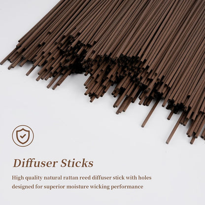 5 Mixed Colors 10inch Diffuser Replacement Sticks - 60Pcs Fiber Reed Fragrance Sticks Refill for Home and Bathroom - Rattan Essential Oil Sticks for Scented Diffuser
