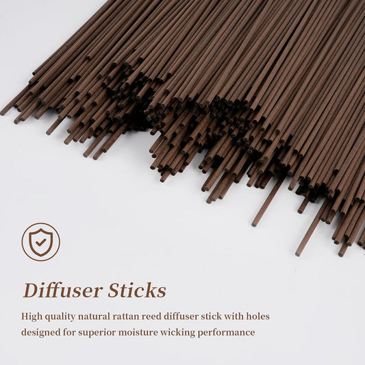 5 Mixed Colors 10inch Diffuser Replacement Sticks - 60Pcs Fiber Reed Fragrance Sticks Refill for Home and Bathroom - Rattan Essential Oil Sticks for Scented Diffuser