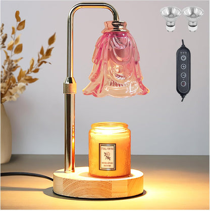 Candle Warmer Lamp with Timer Dimmer Adjustable Height for New Home House Bedroom Decor,Wax Melt Warmer with 2 Bulbs for Jar Candles, Gifts for Mom Women Friend Sister Mothers Day Birthday | Black