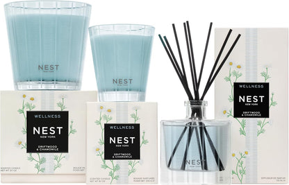 NEST New York Reed Diffuser, Wild Mint & Eucalyptus - 5.9 fl oz - Fragrance for Up to 90 Days - Reusable, Refillable Glass Holder - Includes 8 All-Natural Reed Sticks - Flame Free