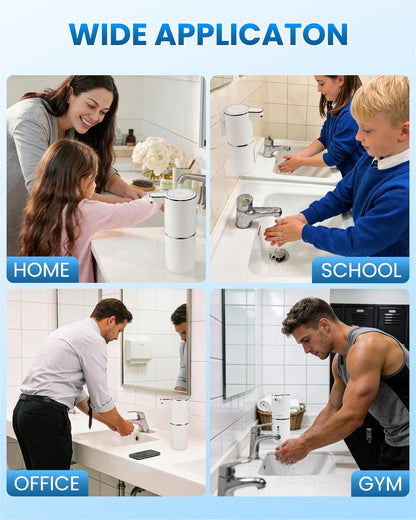 Automatic Liquid Soap Dispenser Touchless, USB Rechargeable Hand Soap Dispenser, 4 Adjustable Volume Levels, IPX5 Waterproof, 12.8oz/380ml Wall Mounted for Bathroom Kitchen Countertop, White