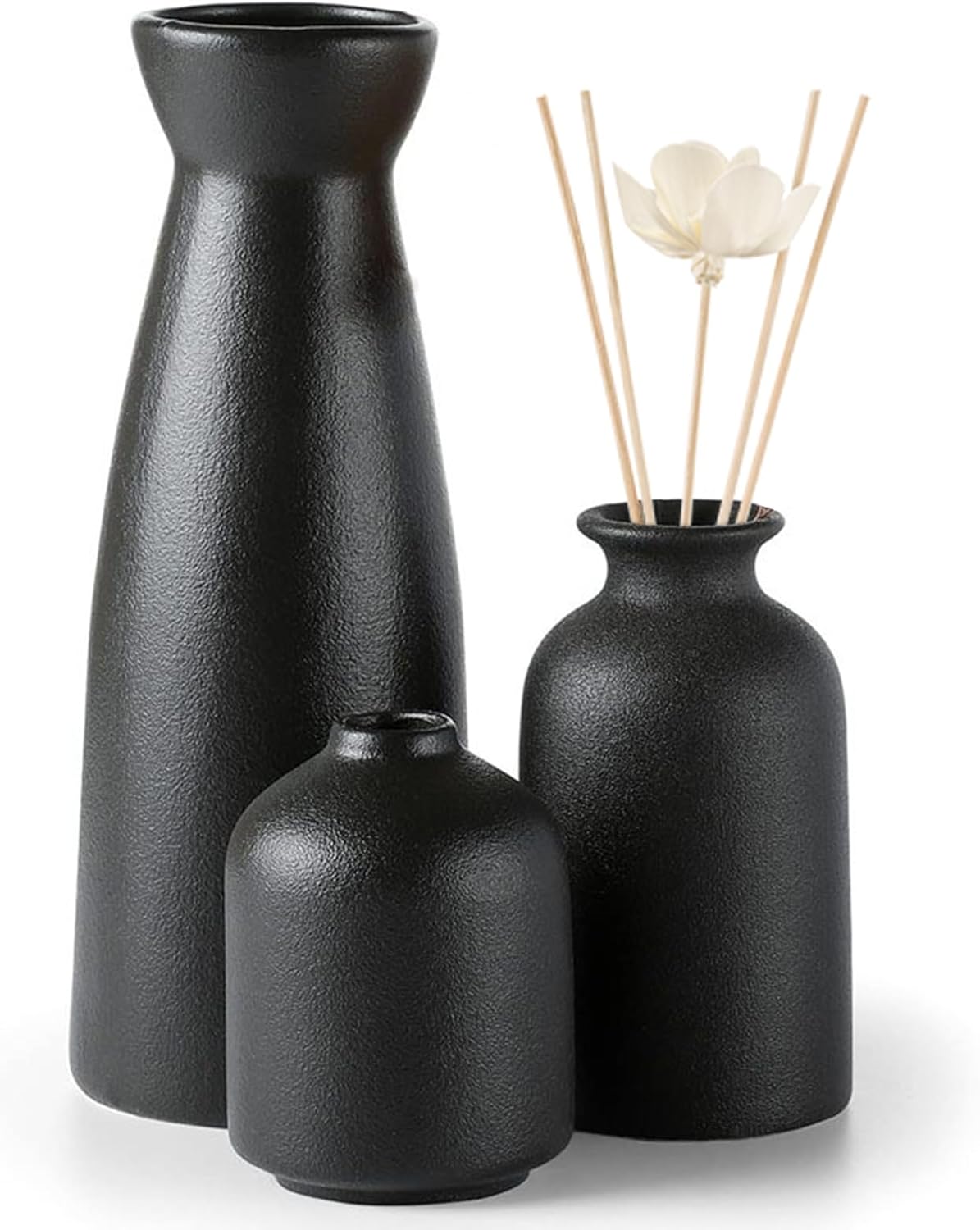 Ceramic Vase Set, 3 Small Flower vases for Decor, Home Decorative Vase, Modern Boho Farmhouse Home Decor Vases, Living Room,Table Shelf, Centerpieces Decoration(#2)
