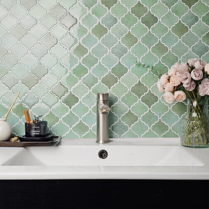 Arabesque Peel and Stick Backsplash for Kitchen, Thicker Design 3D Self Adhesive Wall Tiles, 12"x12" Peel and Stick Wall Tiles, Dark Grey 10-Sheet Stick on Tiles for Kitchen and Bathroom.