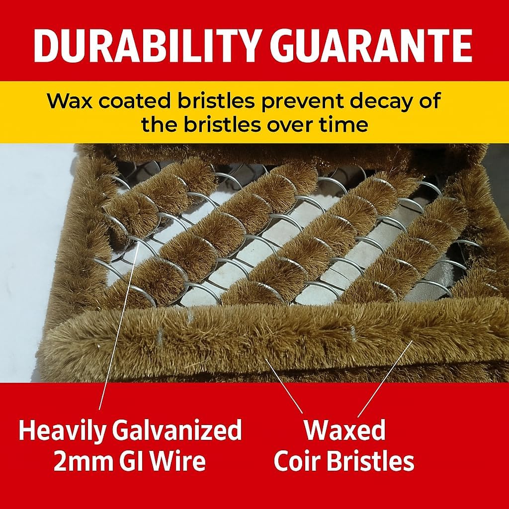 2 Pack Extra Durable Coir Boot Scraper,Wire and Coir Doormat,Scraper MAT,Coconut Fibre/BOOTSCRAPER,Boot Wiper,Shoe Wiper 2.5"X12"X13"Inches