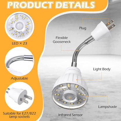 Yahenda 3 Pack Motion Activated LED Night Light Plug in Smart Dusk Dawn Sensor Light PIR Infrared Sensor Motion Detector Lamp Flexible Rotating for Hallway Stairway Garage Basement(Cool White)