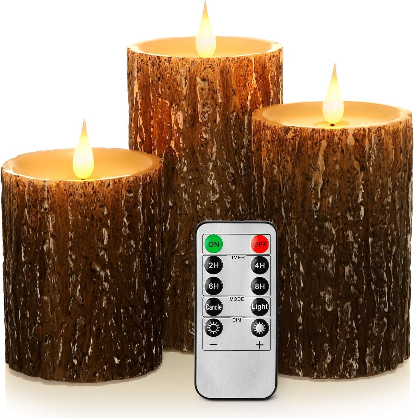 AKU TONPA Flameless Candles Battery Operated Pillar Real Wax Flickering Electric LED Candle Gift Sets with Remote Control Cycling 24 Hours Timer, Pack of 6 (3" D x 4" H, Ivory)