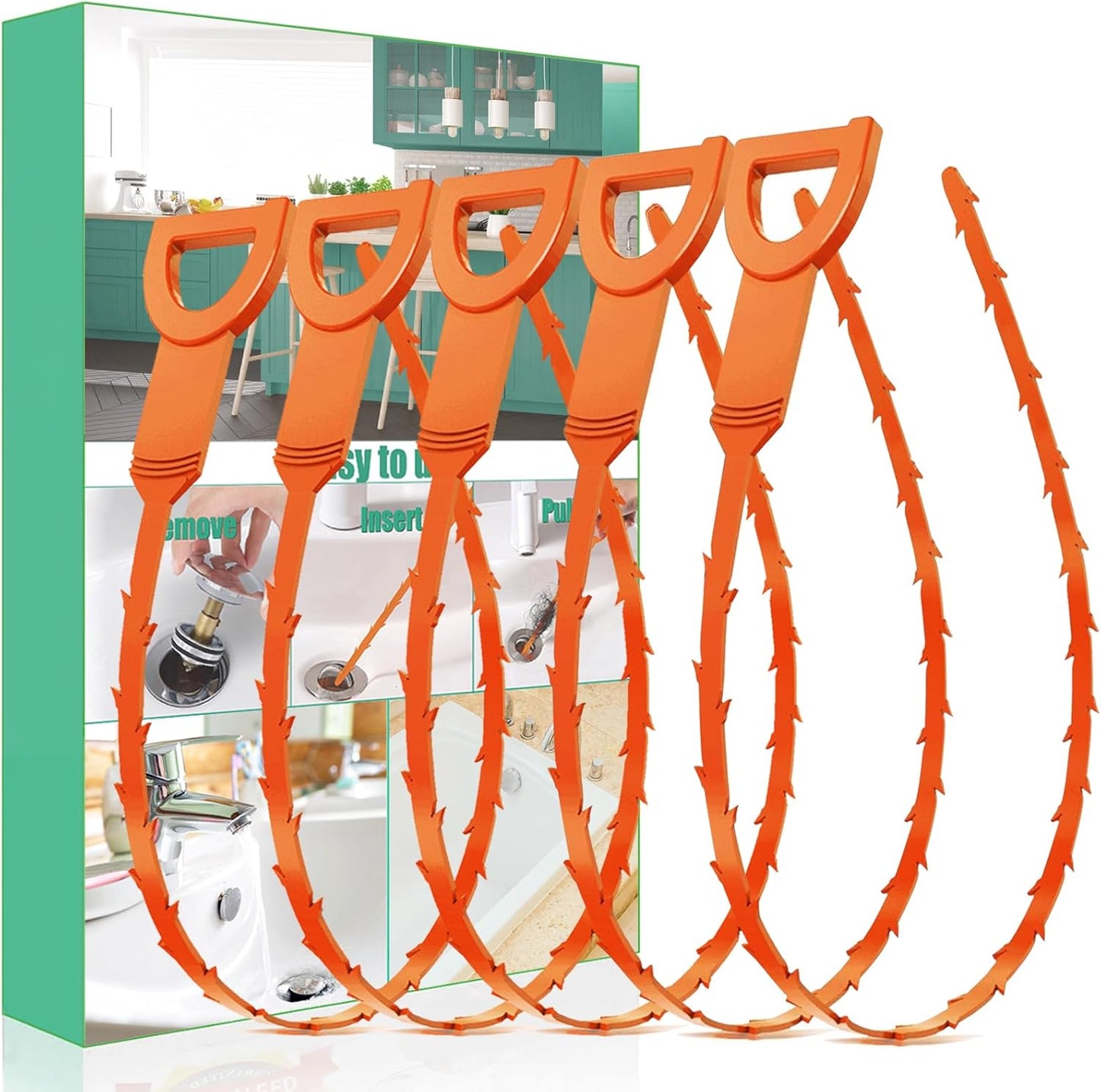 Drain Snake Hair Drain Clog Remover - 3 Pack Shower Snake Sink Unclogger Tool with Exquisite Packaging