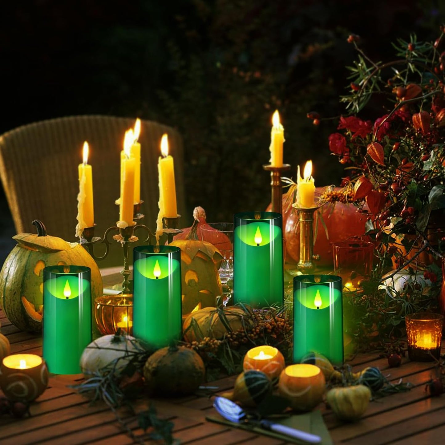 NURADA Flameless Candles with Remote Timer - Glass Real Wax 3D Wick LED Pillar Votive Candle Set Battery Operated Flickering Light for Home Christmas Decoration - White 3 Pack
