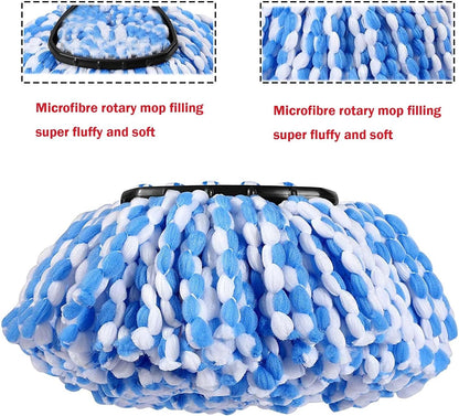 4 Pack Mop Replace Heads Compatible for OCeda, Spin Mop Refill Head Replacement for RinseClean 2-Tank System - Fluffy Microfiber, Machine Washable and Easy to Replace