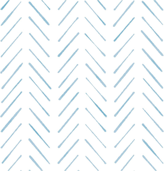 Herringbone Wallpaper Peel and Stick Wallpaper Blue and White Modern Wall paper 17.3"x78.8" Adhesive Wallpapers Boho Removable Contact Paper Decorative for Bedroom Bathroom Cabinets Decor Vinyl Roll