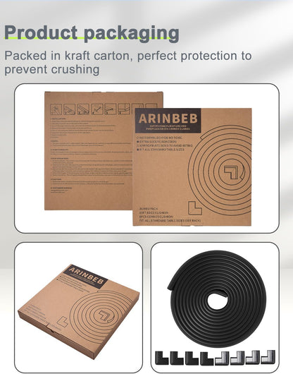Foam Corner Protector Edge and Corner Guard, with 12.5 feet Length Foam Safety Bumpers, Baby Proofing Safety Table Corner Protectors (Coffee 12.5ft)