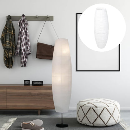 Lurrose Paper Floor Lamp Shade Contemporary Floor Lamps Japanese Style Standing Lamps Shade for Bedside Floor Lamp Living Room White