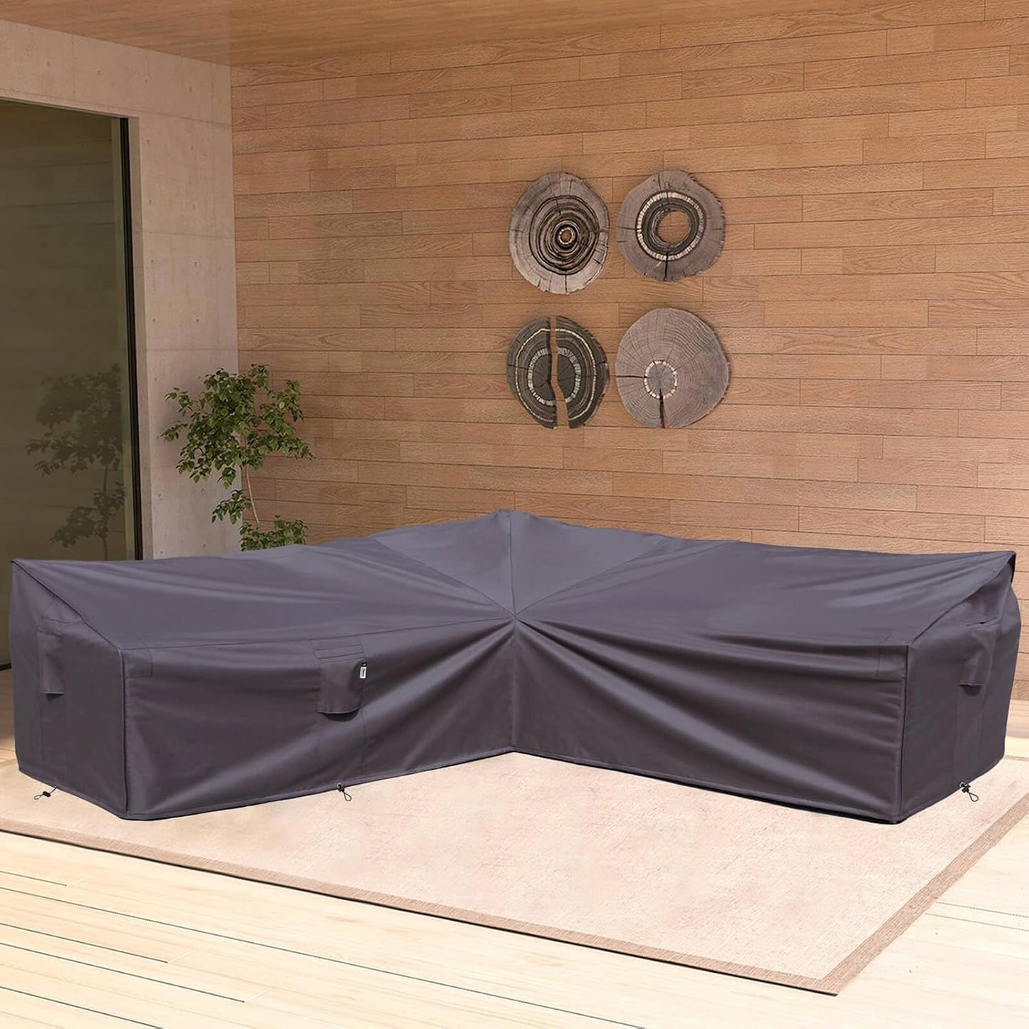 Patio Deck Box Cover, 63x30 Inch Fire Pit Covers with Straps and Handles, Waterproof Heavy Duty Outdoor Furniture Winter Cover for Keter, Suncast, Lifetime Container