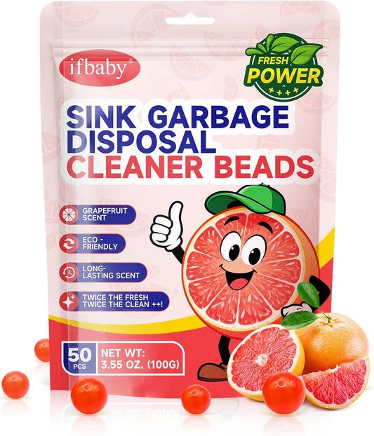 50 Count Garbage Disposal Cleaner and Deodorizer – Sink Odor Eliminator, New Powerful XL Sink Drain Freshener Pods | Dissolves Grease, Eliminates Odors, Lemon Zest Scent