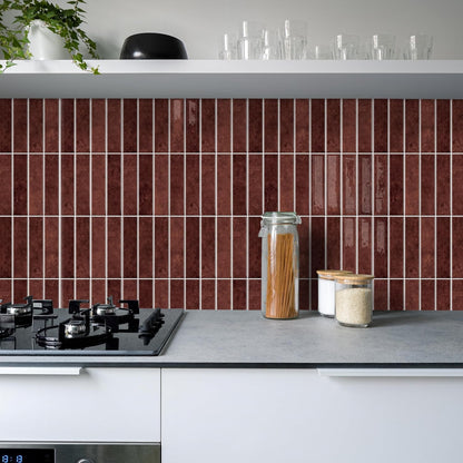 Alwayspon 10 Sheets 12x12inch Beige 3D Vinyl Backsplash Tiles, Self-Adhesive Peel and Stick Wall Tile Stickers Stick on Subway Tiles for Kitchen Bathroom Wall