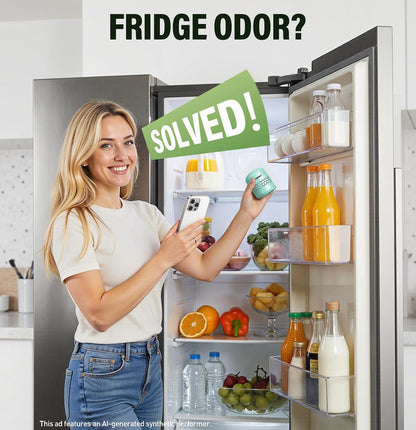 Fridge Deodorizer, Baking Soda Alternative for Refrigerator and Freezer, Long-Lasting Odor Eliminator for Smelly Fridge, Compact Kitchen Essential for Home, Apartment and RV