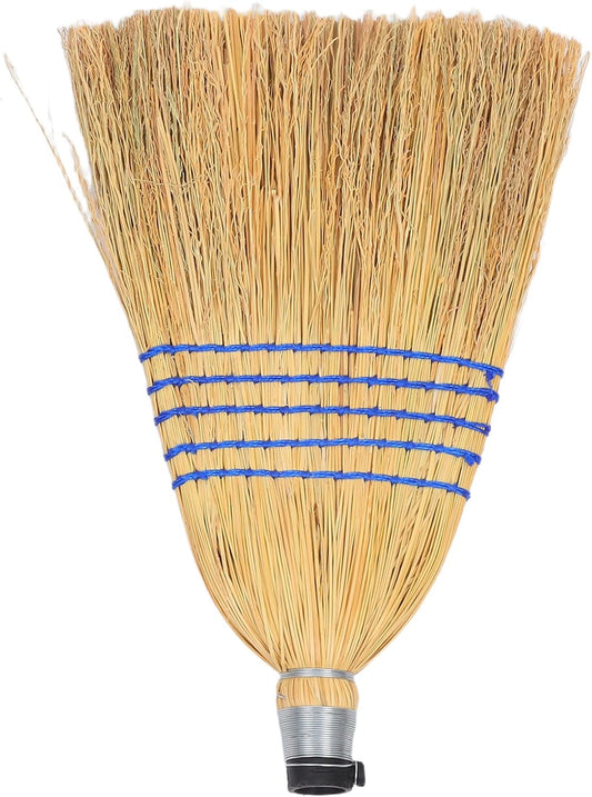 Outdoor Heavy Duty Patio Broom with Hanging Loop, Handheld Leaf and Garage Sweeping Brush for Courtyard and Concrete Cleaning
