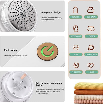 Rechargeable Lint and Fabric Dust Remover, Lint Remover, Pill Fuzz Remover, Rechargeable Sweater Fabric Pill Shaver for Sweater, Clothes, Carpet