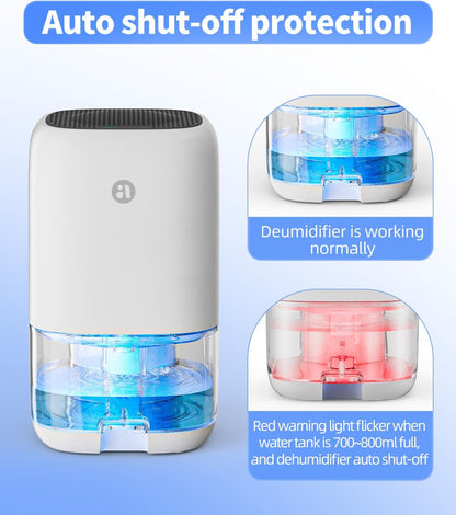 Dehumidifier, 35 OZ Small Dehumidifiers for Bedroom for Home, Quiet with Auto Shut Off, Dehumidifiers for Bedroom (280 sq. ft), Bathroom, RV, Closet, Grey