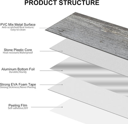 100-Piece Faux Stone Peel and Stick Backsplash Tile, Waterproof Thick PVC Stick On Subway Wall Tile for Kitchen Bathroom Laundry Room Fireplace - 3" x 6", Tan Wood