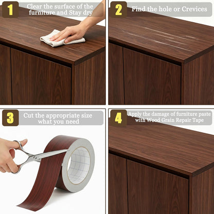 GSCIT Club Wood Grain Repair Tape, 2.4 inch X 15ft Self Adhesive Maple Grain Repair Patch for Tables, Chairs, Baseboards, Doors, Windows, Floors, Handicraft DIY. - Colors B