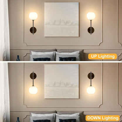 Brass Battery Operated Wall Sconces Set of 2, Rechargeable Wireless Wall Lights with Milky White Frosted Glass, 12 RGB and 3CCT Dimmable, Wall Lamps with Remote for Bedroom Living Room Hallway